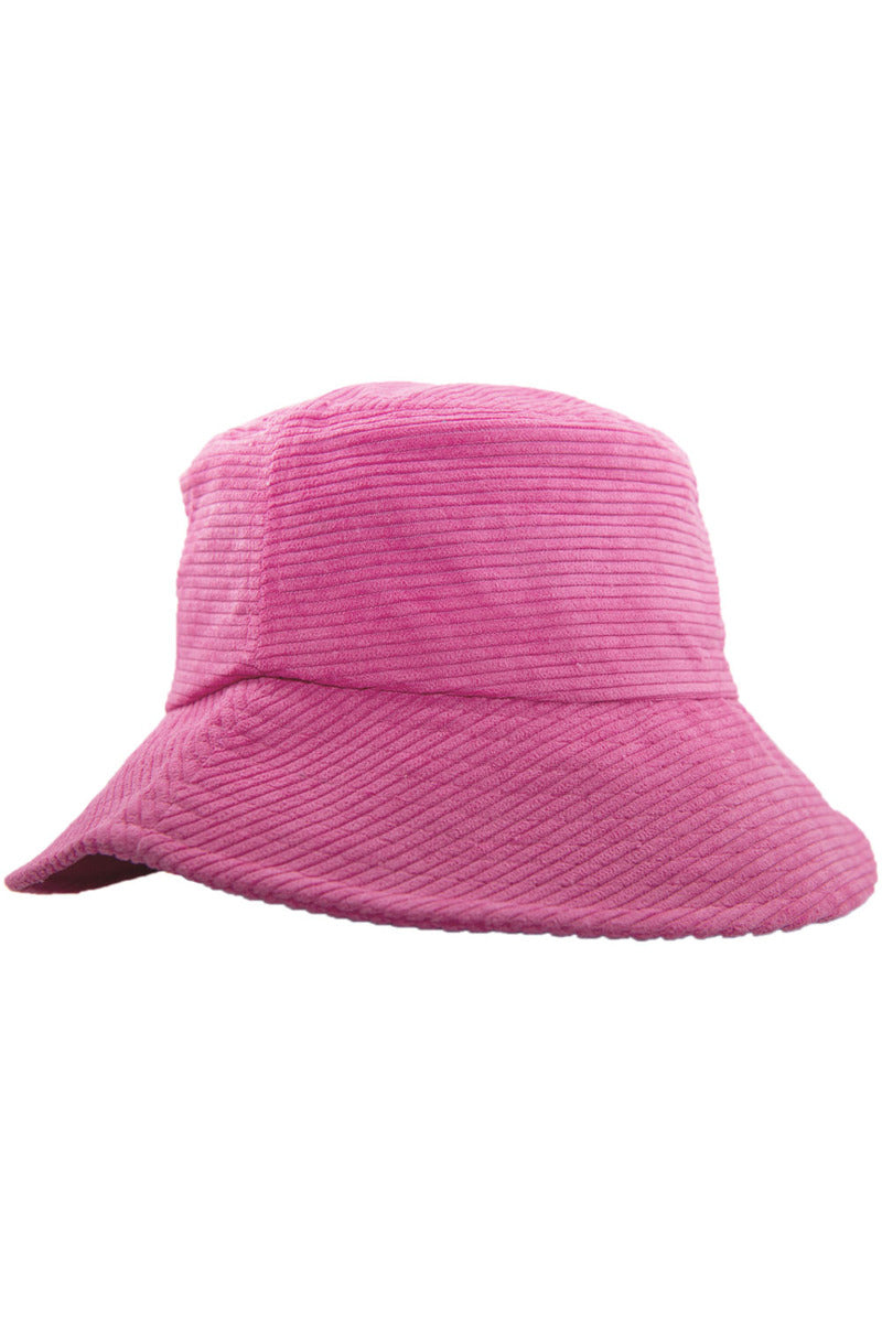Raspberry Corduroy Bucket Hat - Katydid.com