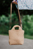 Camel Woven Mini Bucket Bag