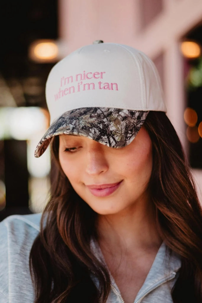 I'm Nicer When I'm Tan Funny Two-Toned Vintage Hats
