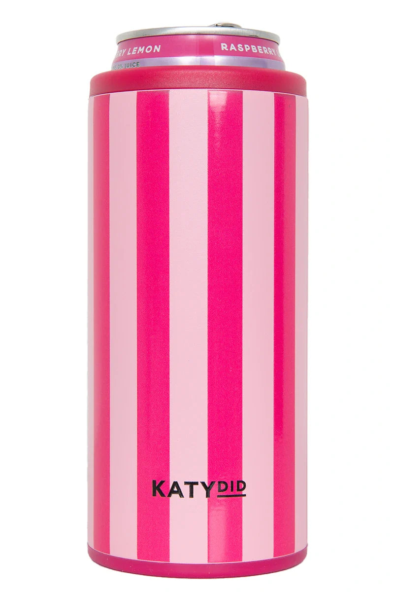 Pink and Hot Pink Striped Slim Can Cooler - Katydid.com