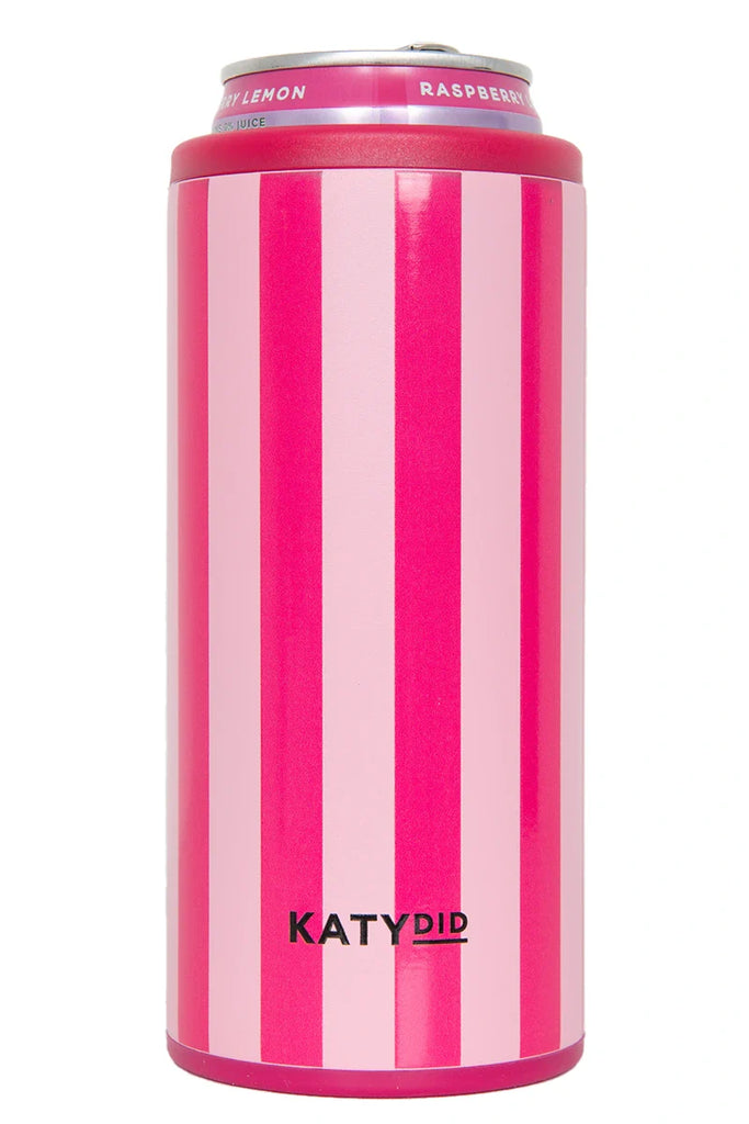 Pink and Hot Pink Striped Slim Can Cooler - Katydid.com
