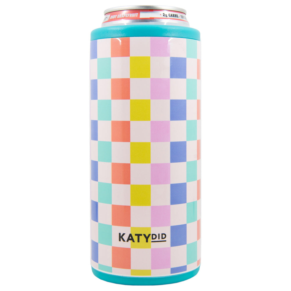 Multicolored Checkered Can Cooler Tumbler