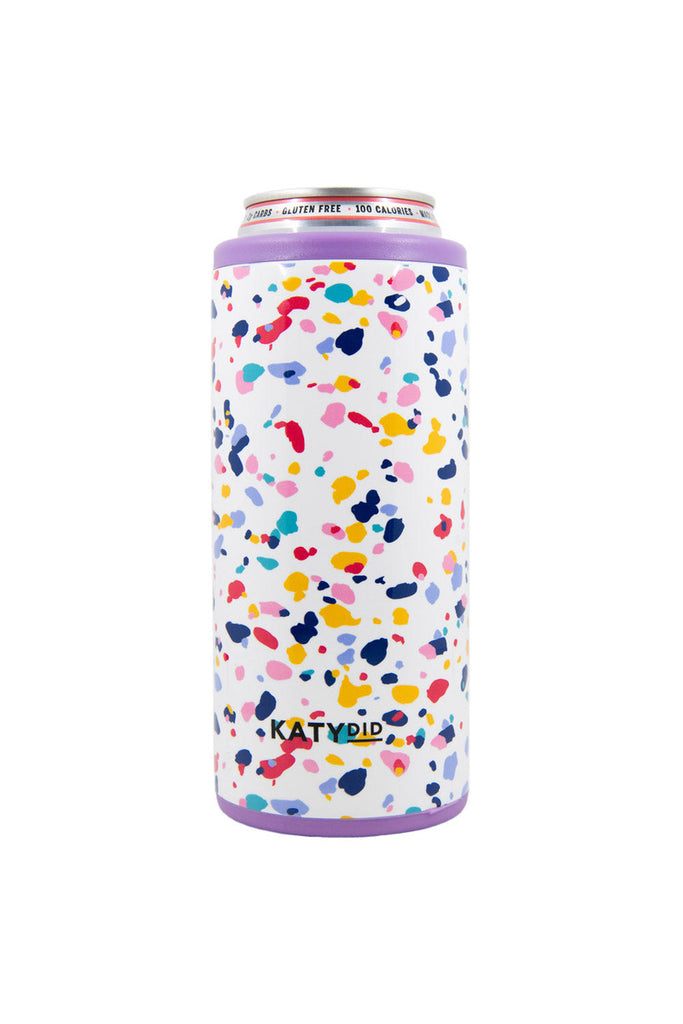 Confetti Print SLIM Can Cooler