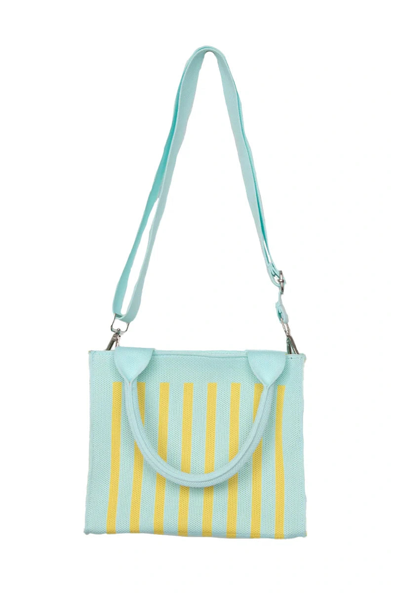 Mint Striped Structured Mini Tote - Katydid.com