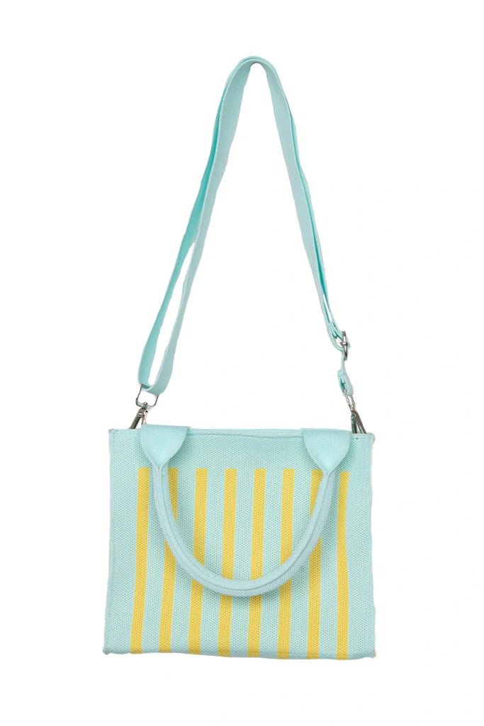 Mint Striped Structured Mini Tote - Katydid.com