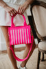 Hot Pink Striped Structured Mini Tote - Katydid.com
