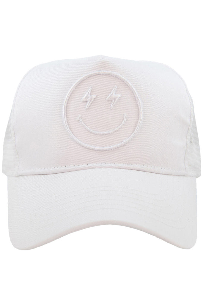 Lightning Happy Face 3-D Embroidered Trucker Hat