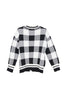 Open Front Black Plaid Cardigan Sweater