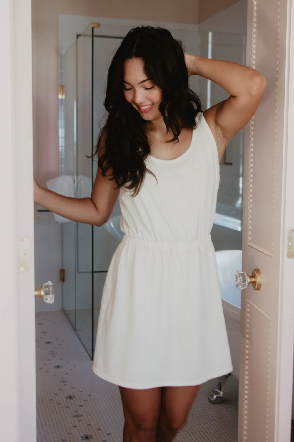 Cream Summer Mini Dress | Cotton Dress | Katydid Cream / M Cream Summer Mini Dress | Cotton Dress | Katydid Cream / M