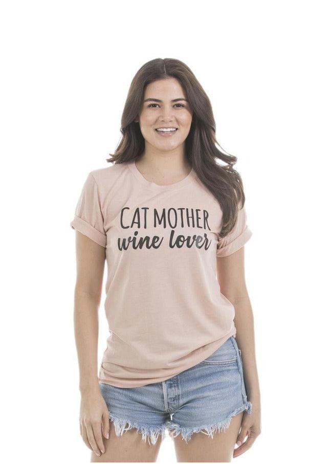 Cat Mother Wine Lover T-Shirts