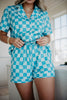 Teal Checker Pajamas Set