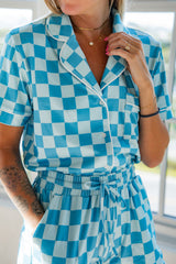 Teal Checker Pajamas Set