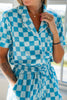 Teal Checker Pajamas Set