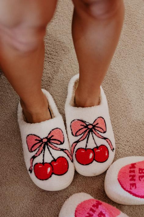 Cherry Bow Slippers Shoes