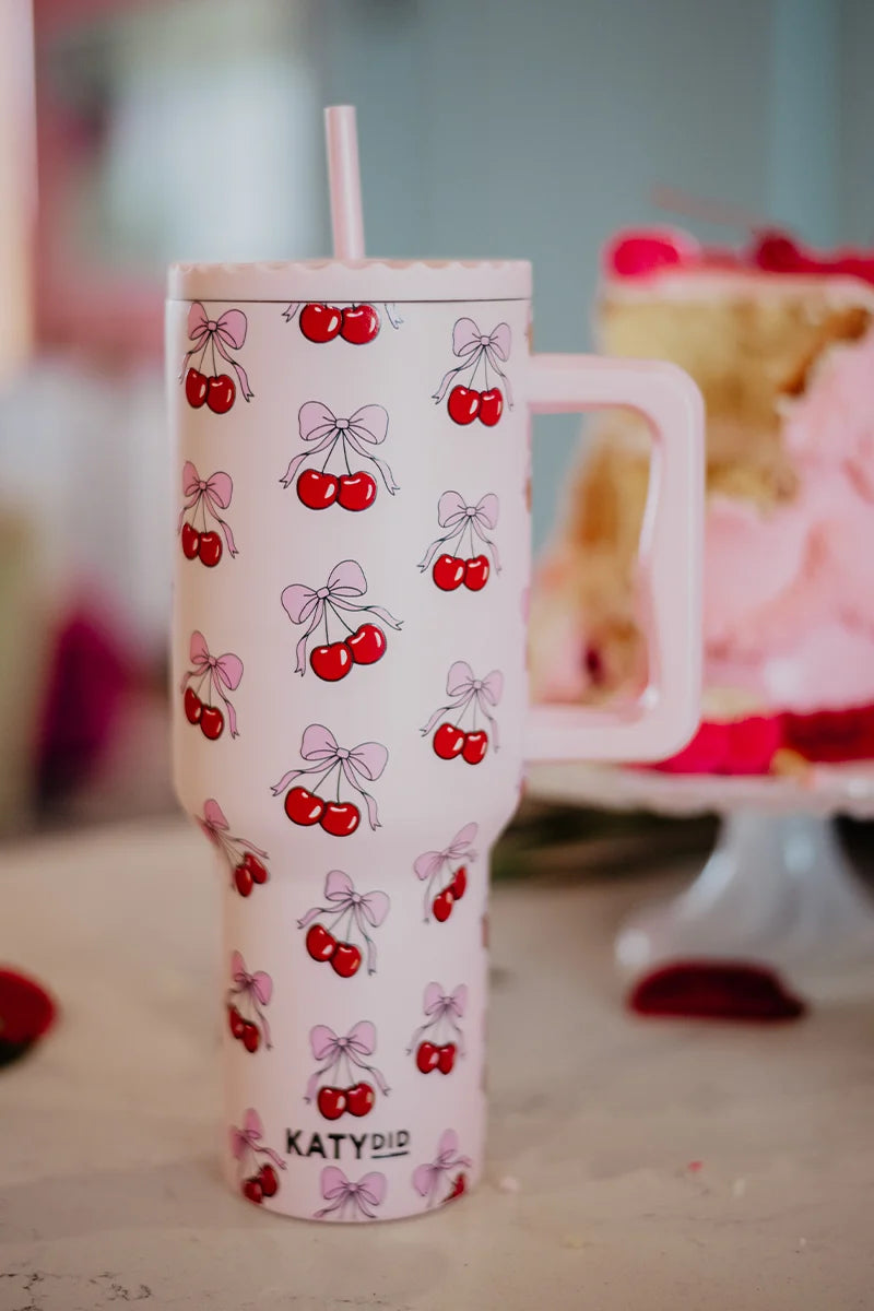 Cherry Bow Stainless Steel Tumbler - Thumbnail 4