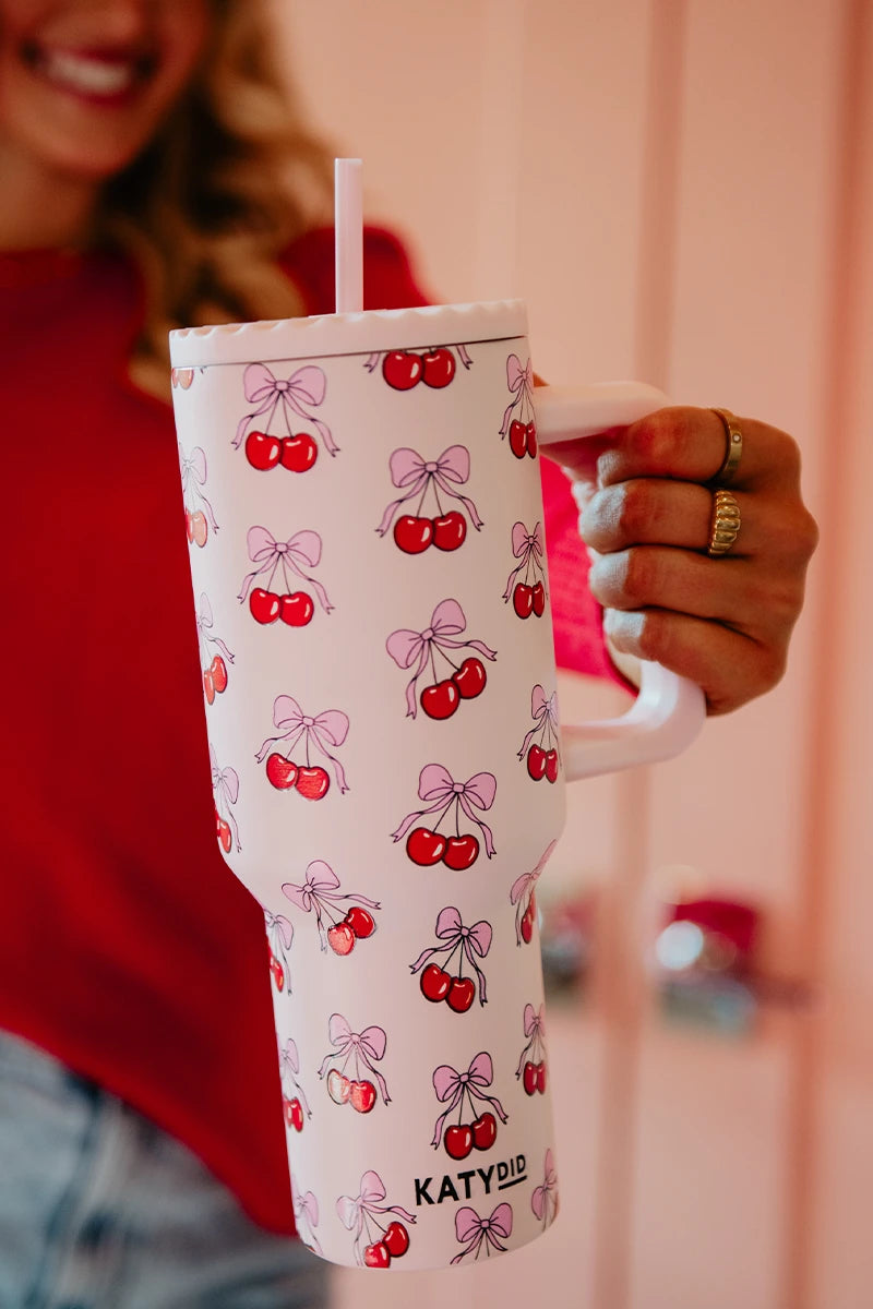 Cherry Bow Stainless Steel Tumbler - Thumbnail 3