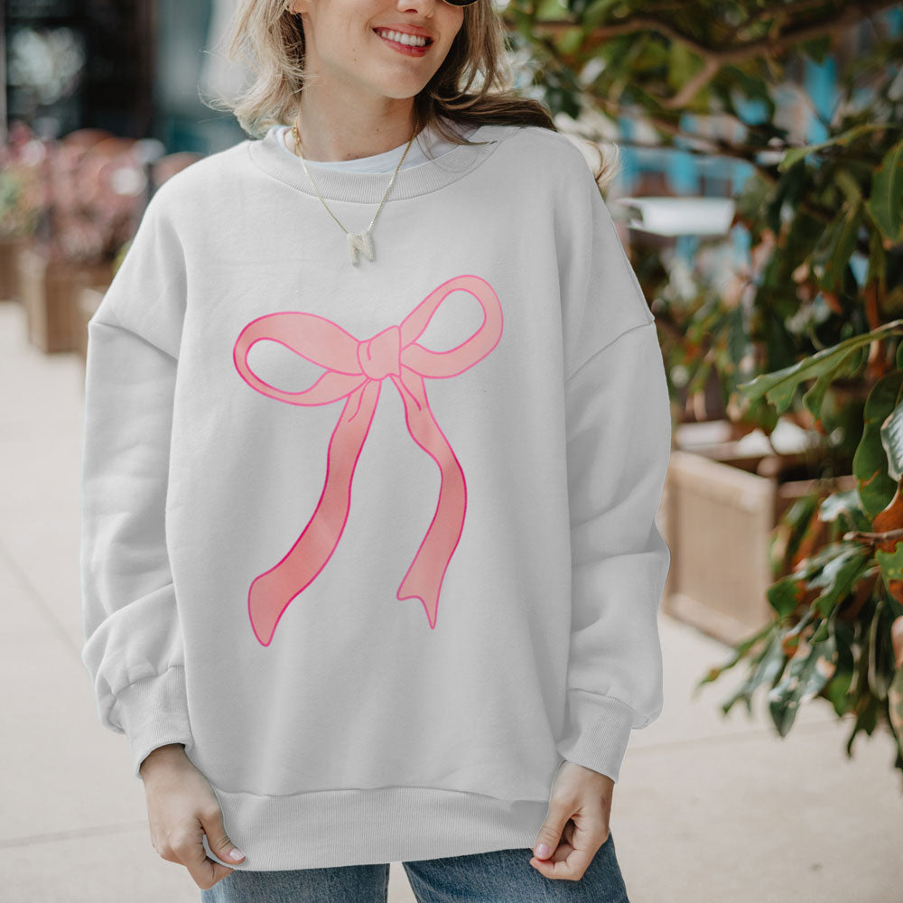 Pink Coquette Bow Graphic Sweatshirt