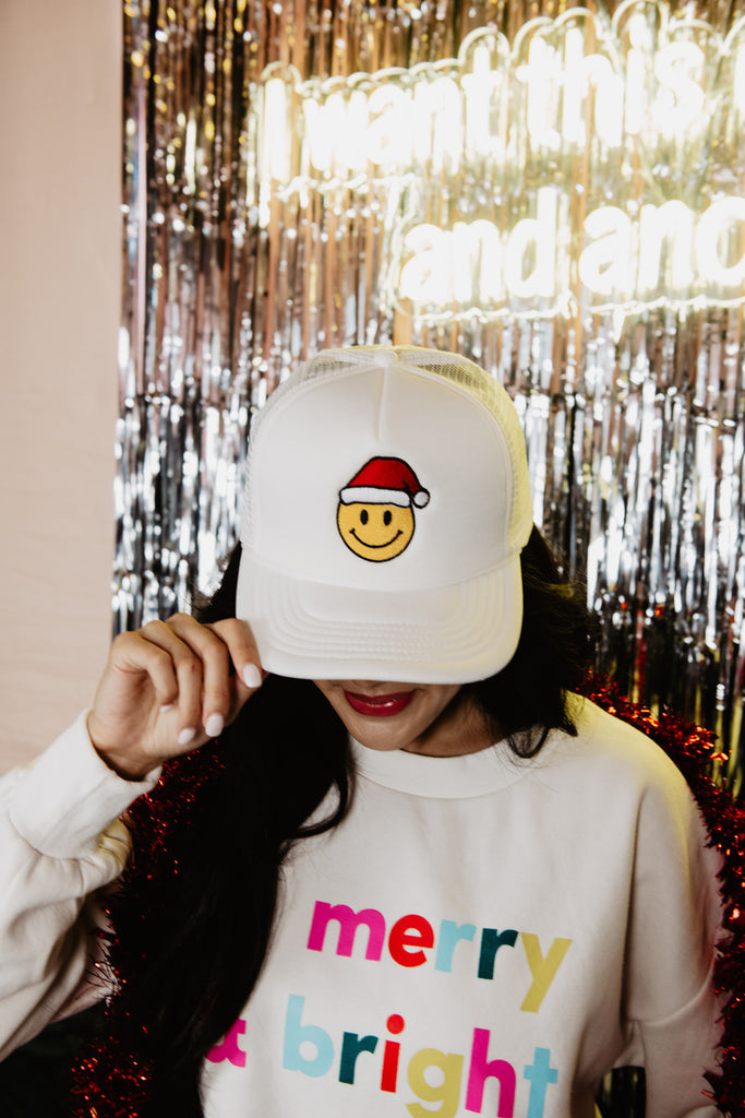 Santa Happy Face Foam Women's Trucker Hat