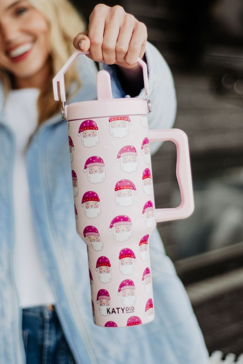 Pink Santas 38 Oz Tumbler
