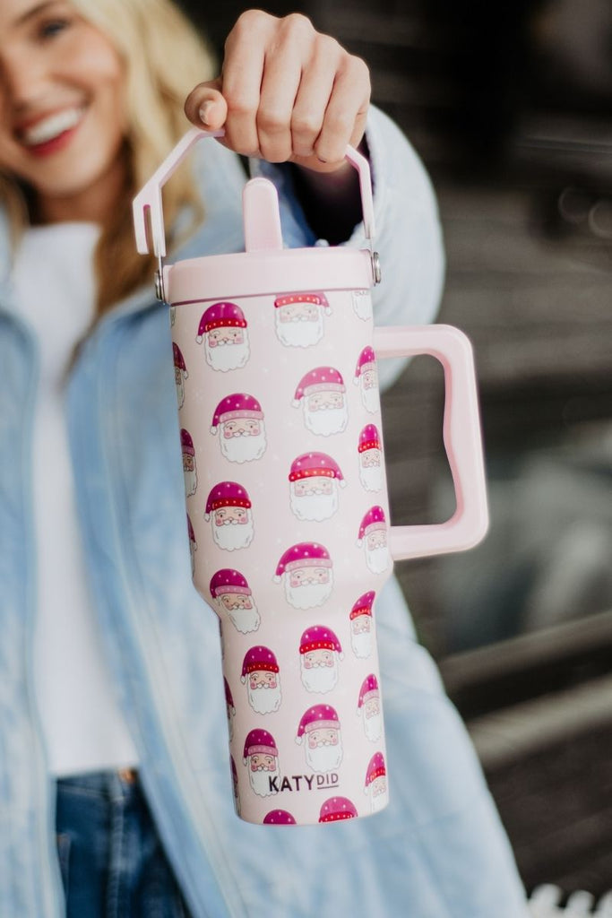 Pink Santas 38 Oz Tumbler