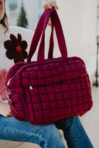 NGIL Quilted Cotton Extra Large Tote Bag - Bull Skull Hot Pink Print, 18x13x7 Inches, Overnight, School, Gym Bag