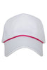 White Blank Trucker Hat with Pink Rope