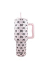 Black & Pink Mini Coquette Bows 38 Oz Tumbler w/ Handle