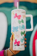 Multicolored Coquette Bows 38 Oz Tumbler w/ Handle