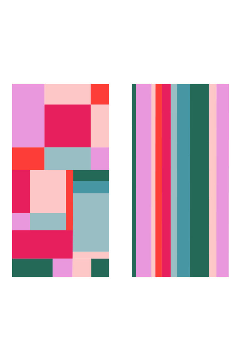 Color Block Reversible Quick Dry Towel