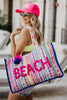 BEACH Tasseled Oversized Tote Bag for Women