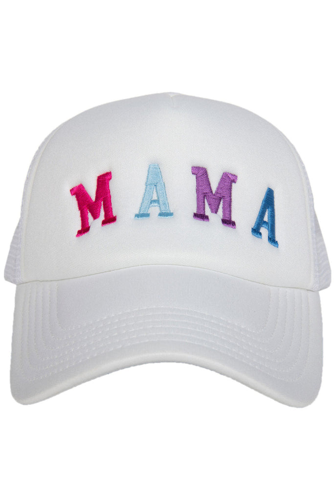 MAMA (Multicolored) Trucker Hat (White Foam)