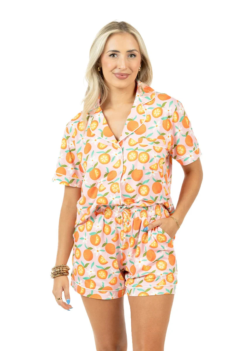 Sweet Orange Matching Pajama Sets - Katydid.com