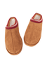 Chestnut Embroidered Cozy Slippers