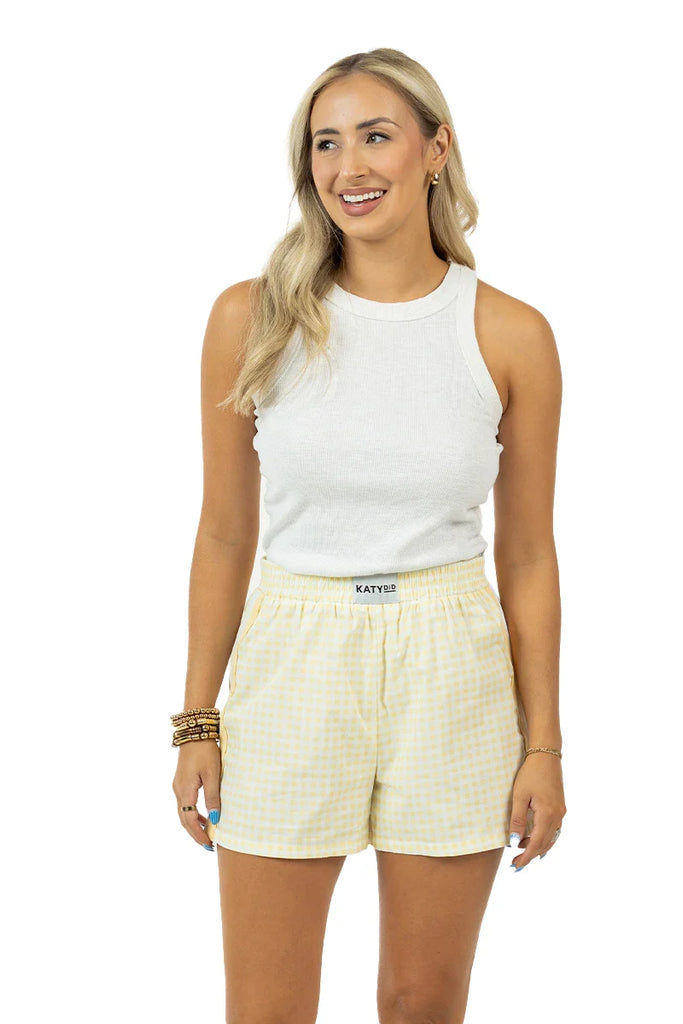 Yellow Plaid Boxer Shorts - Katydid.com