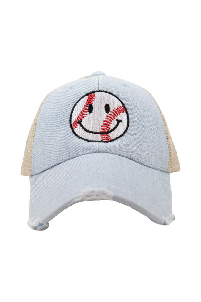 Baseball Happy Face Women's Trucker Hat