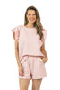 Light Pink Ruffle Top Two-Piece Set