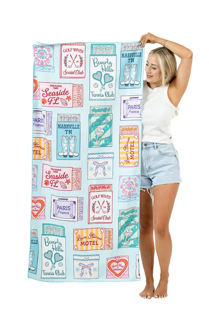 Traveling Matchbook Quick Dry Reversible Towel - Katydid.com