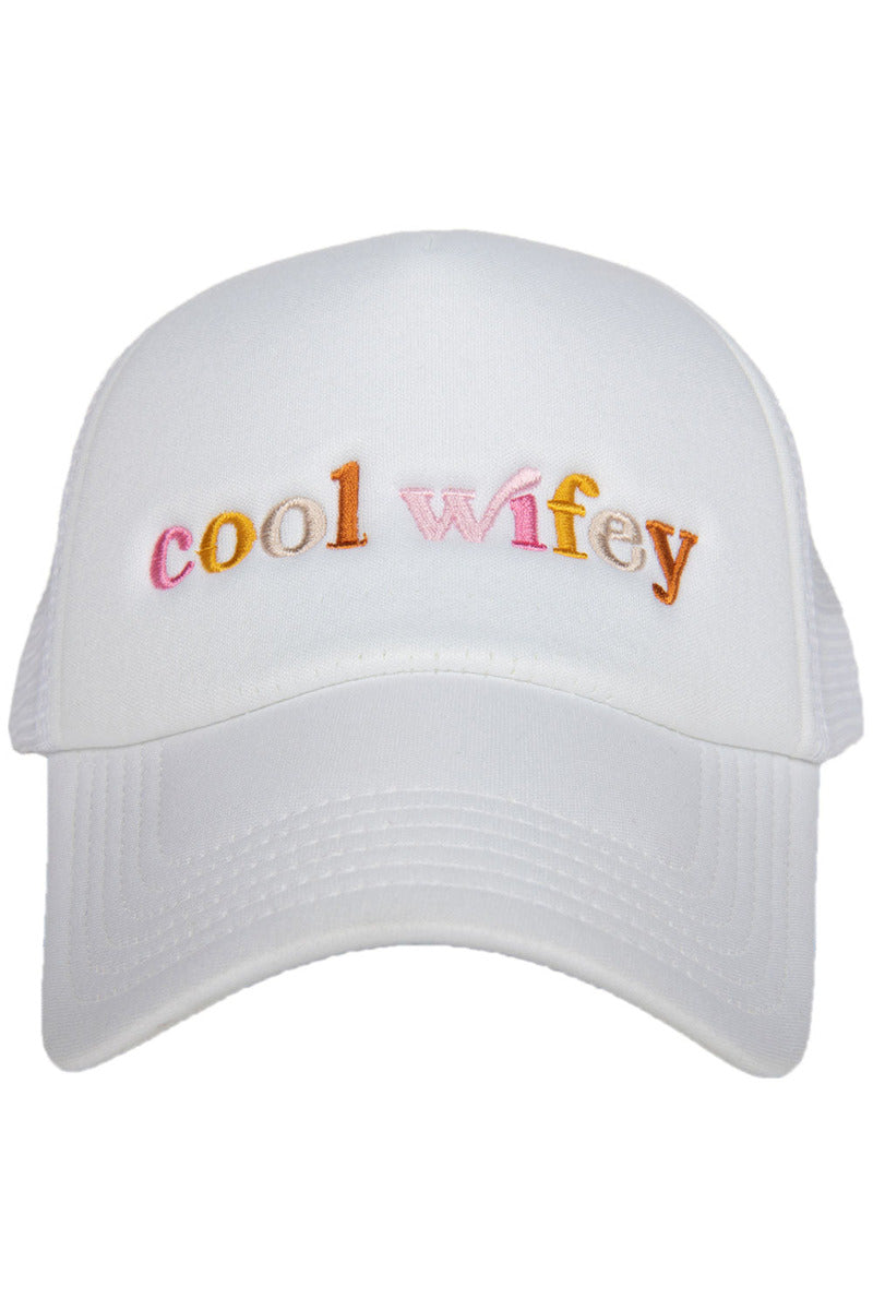 Cool Wifey Trucker Hat (White Foam) - Katydid.com