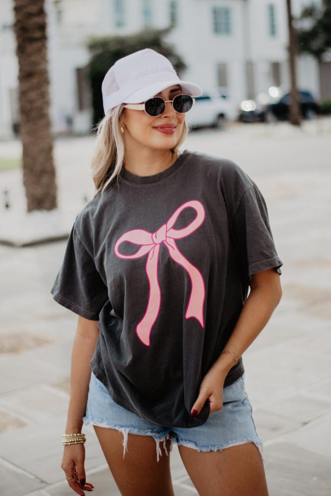 Pink Coquette Bow Graphic Tee