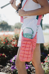 Coral Quilted Water Bottle Holder