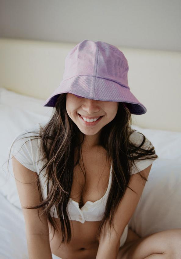 Purple Corded Bucket Hat