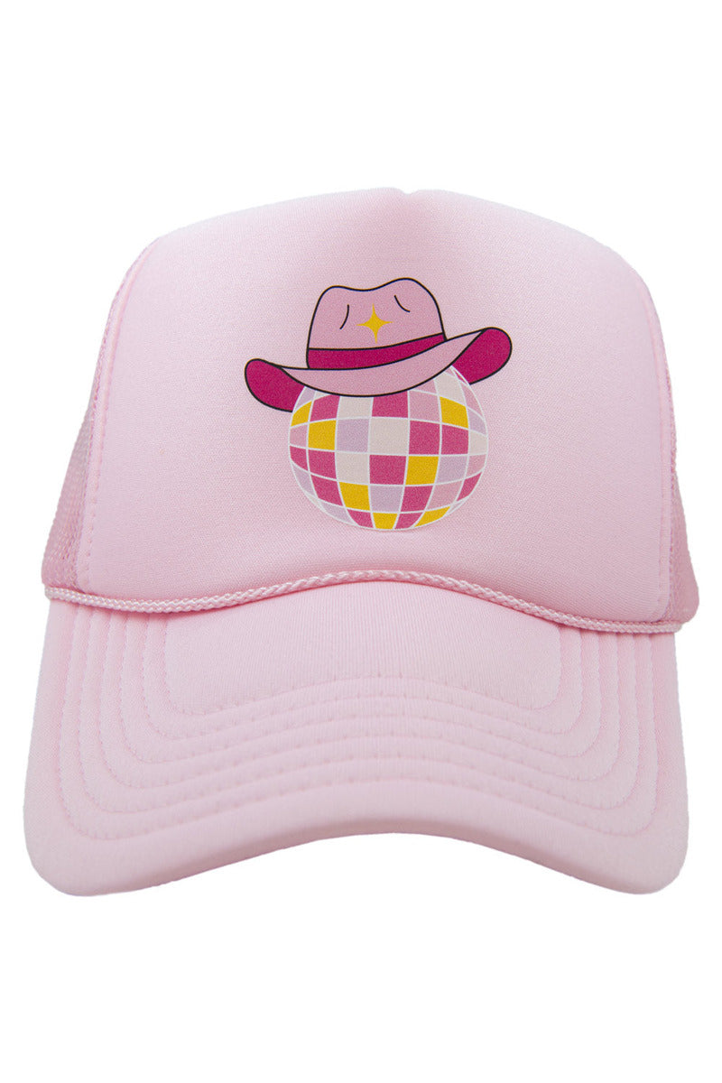 Disco Ball Cowgirl Cute Foam Trucker Hat