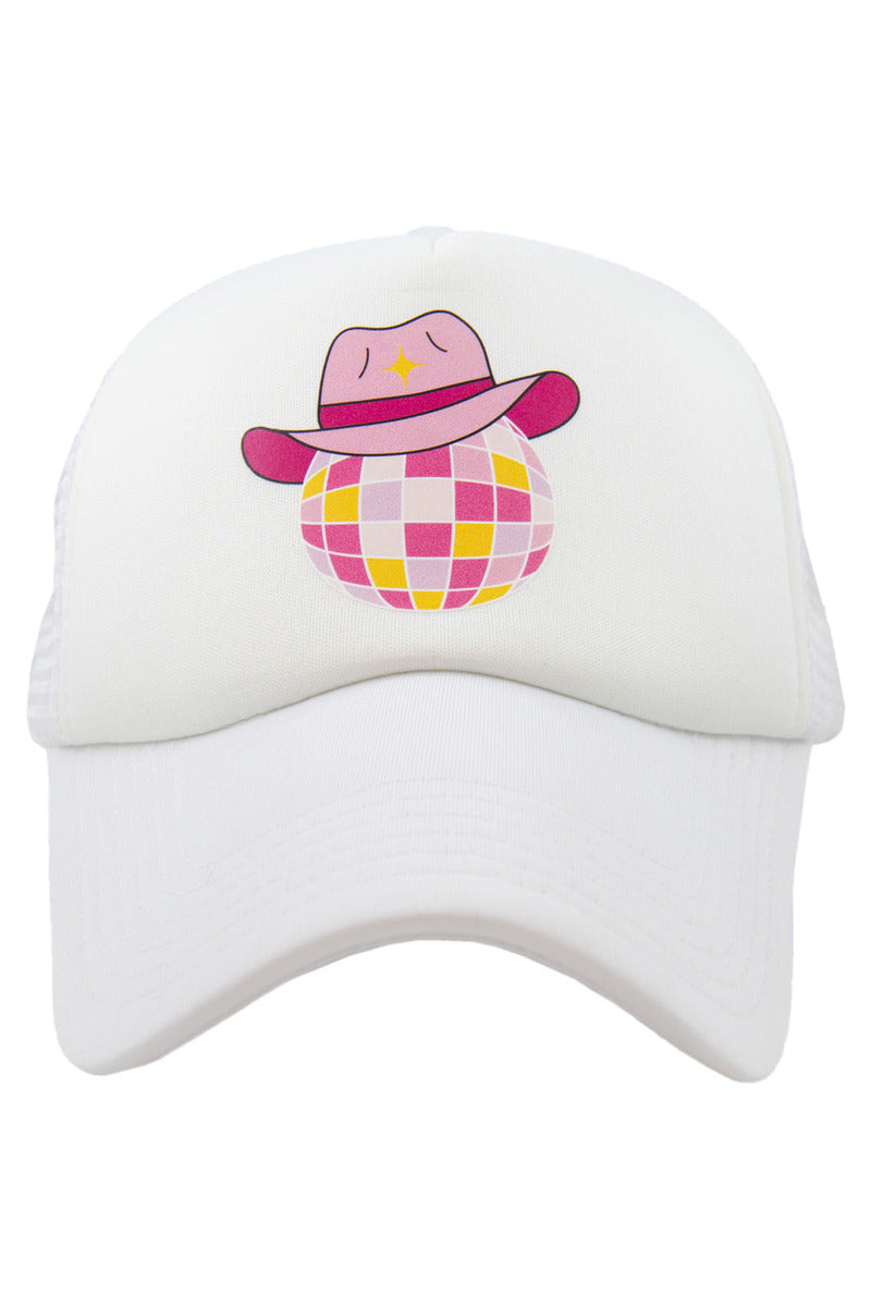 Disco Ball Cowgirl Cute Foam Trucker Hat - Katydid.com