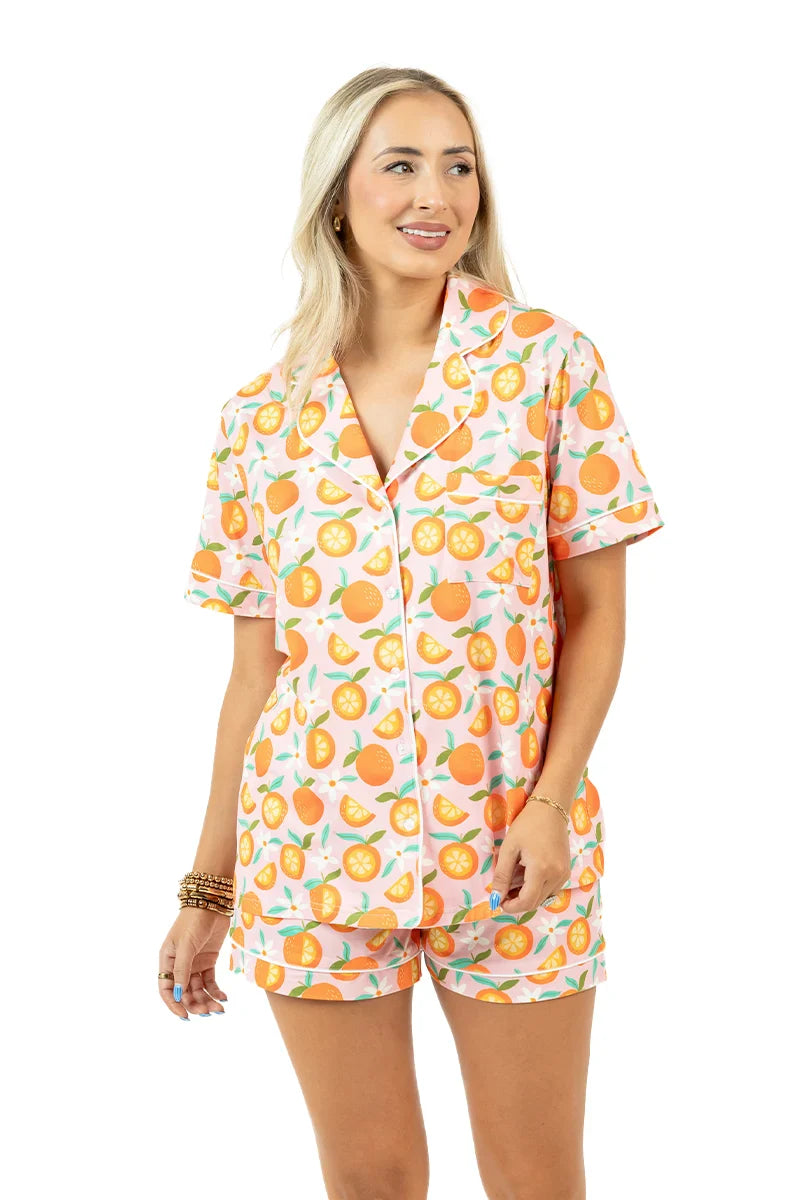 Sweet Orange Matching Pajama Sets - Katydid.com