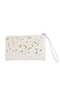 Cream/Gold Metallic Hair on Leather Wristlet