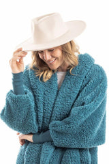 Oatmeal Wide Brim Felt Hat for Women