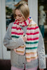 Rainbow Stripes Crochet Knit Scarf