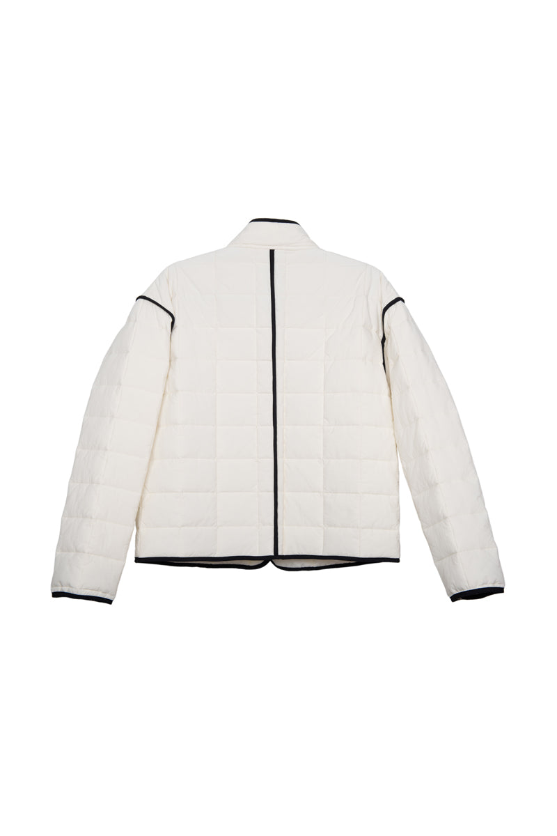 White Quilted Trim Jacket for Women
