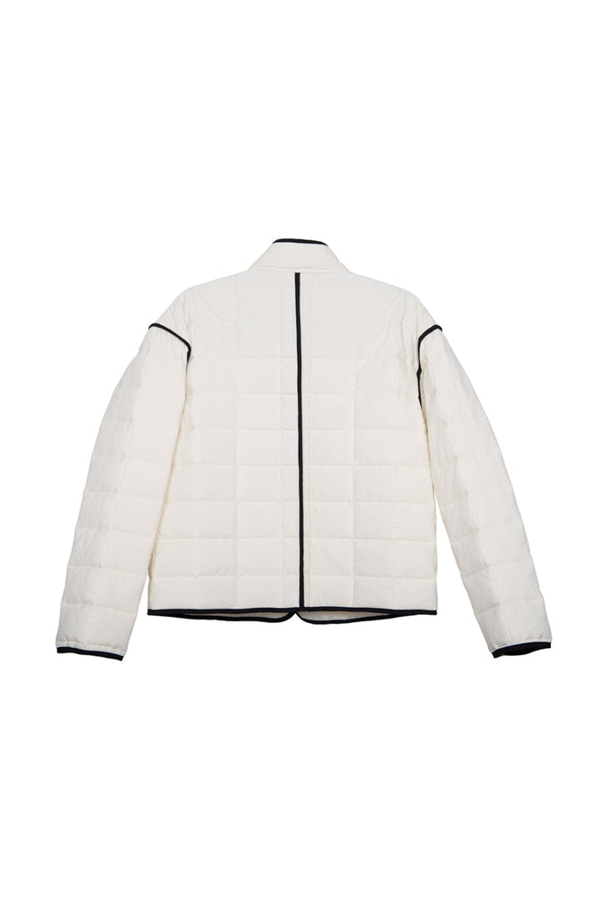 White Quilted Trim Jacket for Women