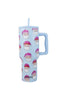 Pink Santa Hats Blue Stainless Steel Tumbler